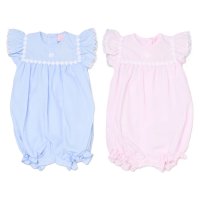 H12806: Baby Girls Romper With Embroidery (0-9 Months)