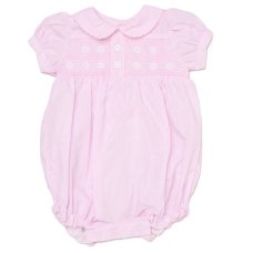 H12807: Baby Girls Smocked Romper (0-9 Months)