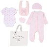 H12811NB: Baby Girls Bows 6 Piece Mesh Bag Gift Set (NB-6 Months)