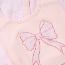 H12811NB: Baby Girls Bows 6 Piece Mesh Bag Gift Set (NB-6 Months)