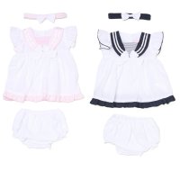 H12816NB: Baby Girls Dress, Pant & Headband Set (0-9 Months)