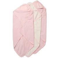 H12868: Baby Girls Floral 6 Piece Hooded Towels & Washcloths Bath Time Set