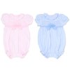 H12903: Baby Girls Smocked Romper With Bow (0-9 Months)