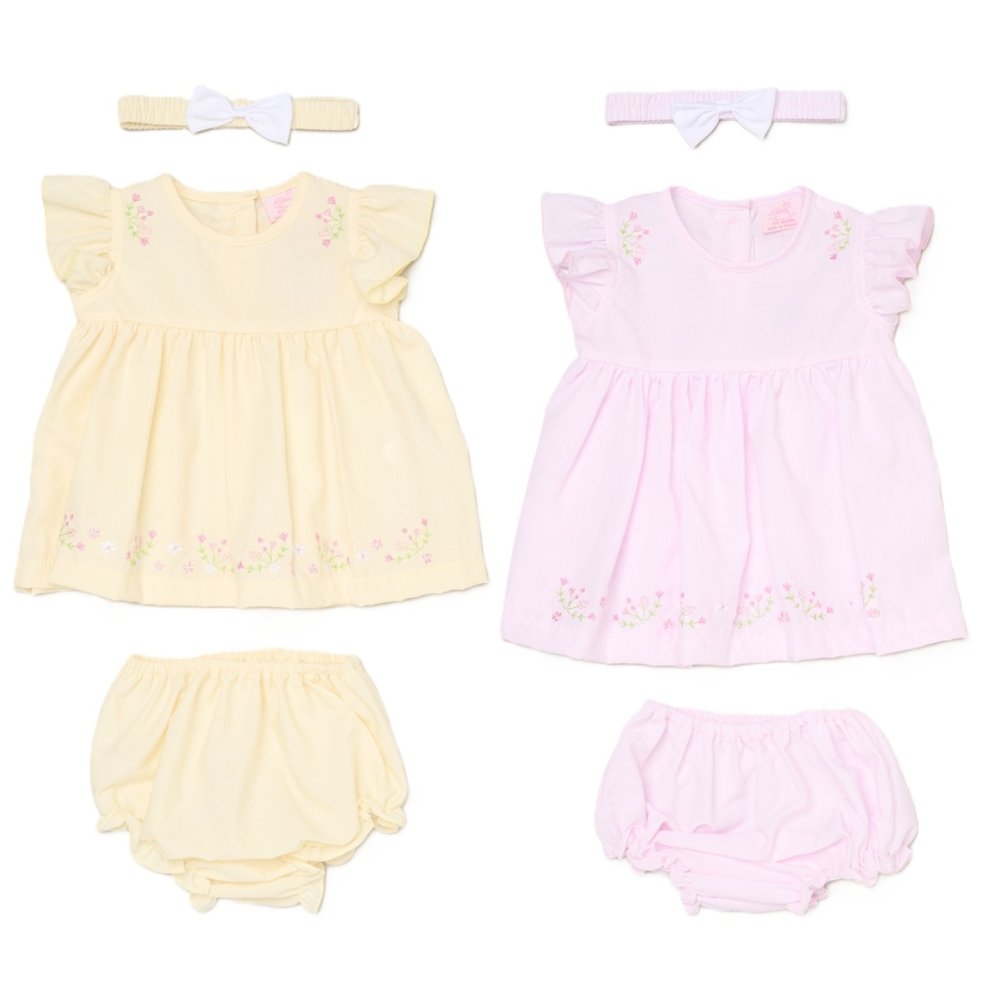 H12905INF: Baby Girls Dress, Pant & Headband Set (9-24 Months) H12905INF: Baby Girls Dress, Pant & Headband Set (9-24 Months)