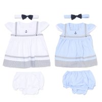 H12907INF: Baby Girls Dress, Pant & Headband Set (9-24 Months)
