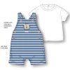 H13209NB: Baby Boys Dungaree With 3D Lion Applique & T-Shirt Set (3-12 Months)