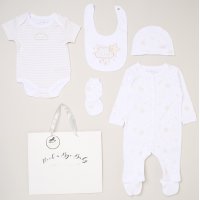 H13228:  Baby Unisex "Litttle Star" 6 Piece Mesh Bag Gift Set (NB-6 Months)