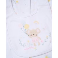 H13272NB: Baby Girls Mouse 6 Piece Mesh Bag Gift Set (NB-6 Months)