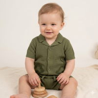 H13283INF: Baby Boys True Knit Shirt & Shorts Outfit (12-24 Months)