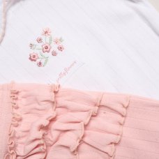 H13285NB: Baby Girls 4 Piece Ribbed Outfit (0-9 Months)