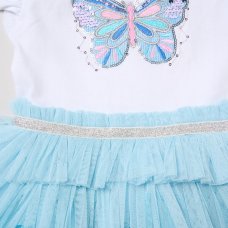 H14006TOD: Girls Sequin Embroidery Butterfly Tutu Dress (3-5 Years)