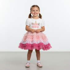 H14008TOD: Girls Sequin Embroidery Unicorn Tutu Dress (3-5 Years)