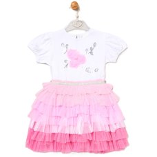 H14012TOD: Girls Sequin Embroidery Floral Tutu Dress (3-5 Years)