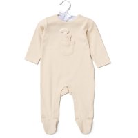 H14049: Baby Bear Padded Applique All In One On A Satin Padded Hanger (0-9 Months)