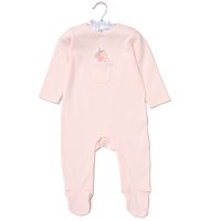 H14053: Baby Bunny Padded Applique All In One On A Satin Padded Hanger (0-9 Months)