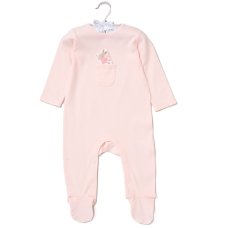H14053: Baby Bunny Padded Applique All In One On A Satin Padded Hanger (0-9 Months)
