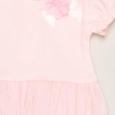 H14260NB: Baby Girls Pink Bodysuit With Tutu Skirt & Headband On A Satin Padded Hanger (0-9 Months)