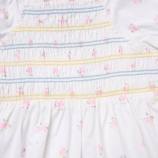 H14293INF: Baby Girls Smocked Dress & Headband Set (12-24 Months)