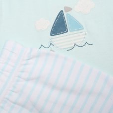 H14308NB: Baby Boys Boat T-Shirt, Shorts & Plush Toy Set (0-9 Months)