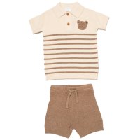 H14315TOD: Boys True Knit Polo Top & Shorts Outfit (2-4 Years)