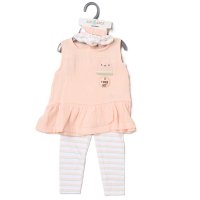 H14325INF: Baby Girls Lemon Crochet Applique Top, Leggings & Headband Outfit (9-18 Months)