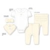 H14329NB: Baby Girls 4 Piece Ribbed Outfit (0-9 Months)