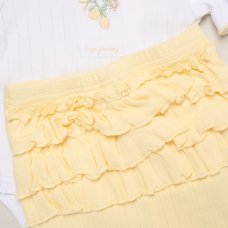 H14329NB: Baby Girls 4 Piece Ribbed Outfit (0-9 Months)