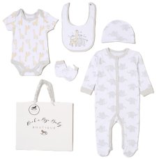 H14405NB: Baby Unisex Animals 6 Piece Mesh Bag Gift Set (NB-6 Months)