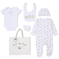 H14418NB: Baby Unisex Animals 6 Piece Mesh Bag Gift Set (NB-6 Months)