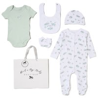H14429NB: Baby Unisex Turtles 6 Piece Mesh Bag Gift Set (NB-6 Months)