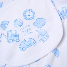 H14430NB: Baby Boys "Little Boys Love" 6 Piece Mesh Bag Gift Set (NB-6 Months)