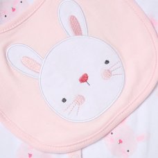 H14431NB: Baby Girls Bunny 6 Piece Mesh Bag Gift Set (NB-6 Months)