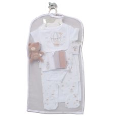 H14856NB: Baby Unisex Teddy 10 Piece Mesh Bag Gift Set (NB-6 Months)