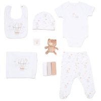 H14856NB: Baby Unisex Teddy 10 Piece Mesh Bag Gift Set (NB-6 Months)