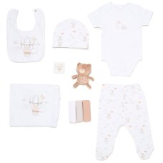 H14856NB: Baby Unisex Teddy 10 Piece Mesh Bag Gift Set (NB-6 Months)