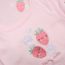 H14869: Baby Girls Strawberry 10 Piece Mesh Bag Gift Set (NB- 6 Months)