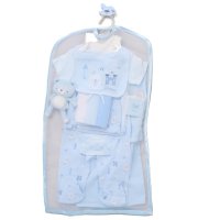 H14873NB: Baby Boys Bear 10 Piece Mesh Bag Gift Set (NB-6 Months)