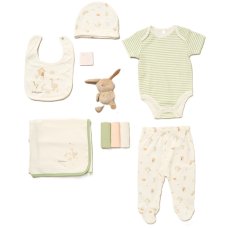 H14879NB: Baby Unisex Bunny 10 Piece Mesh Bag Gift Set (NB-6 Months)