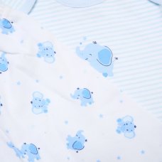 H14882NB: Baby Boys Elephant 10 Piece Mesh Bag Gift Set (NB-6 Months)