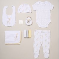H14885: Baby Unisex Giraffe 10 Piece Mesh Bag Gift Set (NB- 6 Months)
