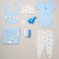 H14892: Baby Boys Dinosaur 10 Piece Mesh Bag Gift Set (NB- 6 Months)