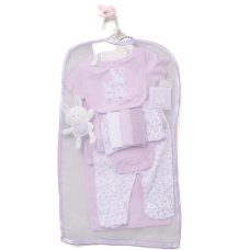H14896NB: Baby Girls Bunny 10 Piece Mesh Bag Gift Set (NB-6 Months)