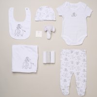 H14914: Baby Unisex Elephant 10 Piece Mesh Bag Gift Set (NB- 6 Months)