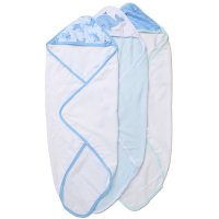 H14922: Baby Boys Whale 6 Piece Hooded Towels & Washcloths Bath Time Set