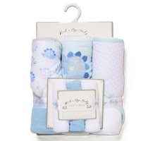 H14923: Baby Dinosaur 6 Piece Hooded Towels & Washcloths Bath Time Set