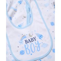 H15040: Baby Boys "Baby Boy" 6 Piece Mesh Bag Gift Set (NB-6 Months)