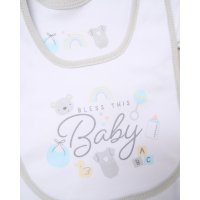 H15046:  Baby Unisex "Bless This Baby" 6 Piece Mesh Bag Gift Set (NB-6 Months)
