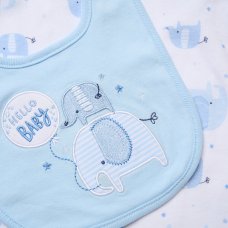 H15091: Baby Boys Elephant 6 Piece Mesh Bag Gift Set (NB-6 Months)