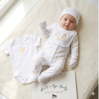 H15228NB: Baby Unisex "Welcome Home Little One" 6 Piece Mesh Bag Gift Set (NB-6 Months)