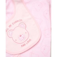 H15230: Baby Girls Teddies 6 Piece Mesh Bag Gift Set (NB-6 Months)